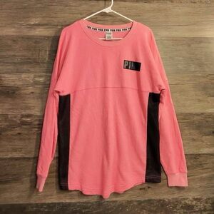 PINK Victoria's Secret Pink Long Sleeve Sweatshirt with Black Mesh